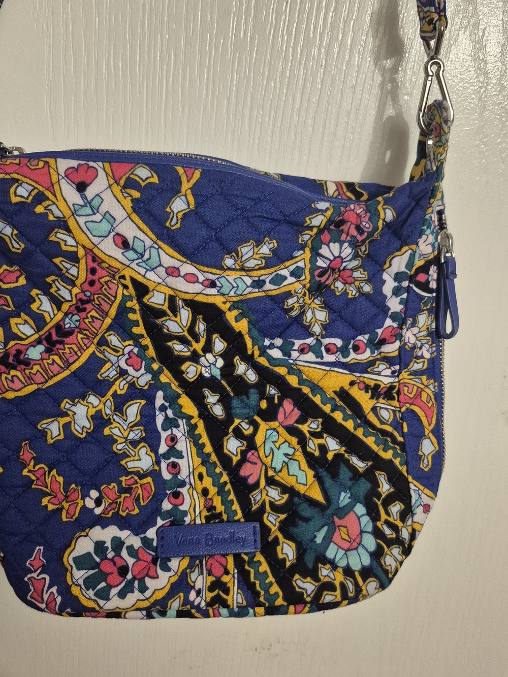 Vera Bradley Blue Floral Quilted Crossbody Bag